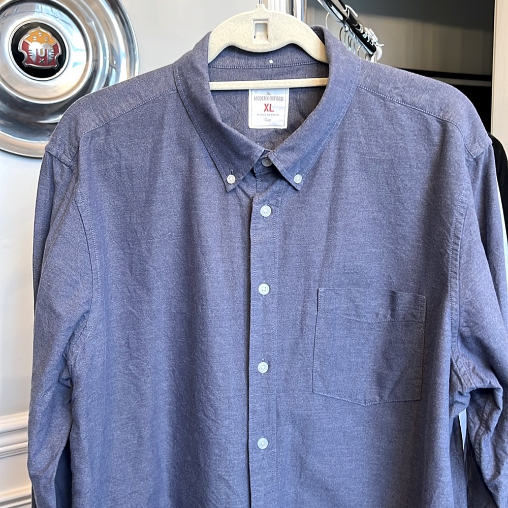GAP CASUAL BUTTON DOWN OXFORD BLUE SZ XL